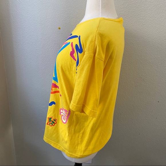 Vintage magic memories yellow paint stroke tee M - Picture 4 of 5